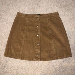 ribbed button down skirt